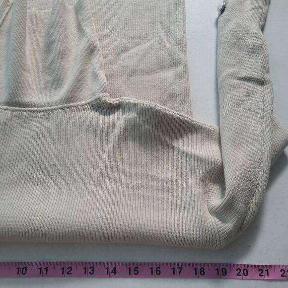 Monte Cervino Womens One Size Sweater Dress Cream Cowl Neck Long Sleeve Modal - Picture 7 of 8